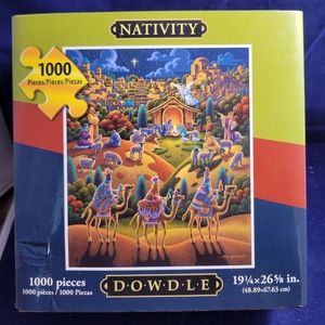 Nativity Jigsaw Puzzle 1000 Pieces Dowdle 19 1/4" x 26 5/8" USED GOOD CONDITION